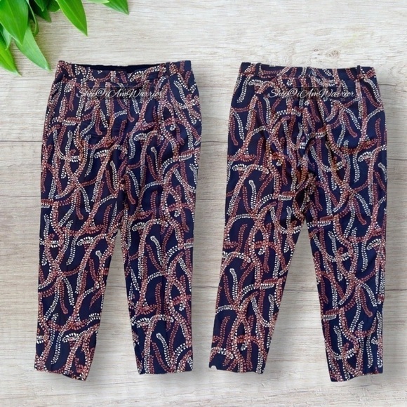 J.Crew Collection silk abstract print tapered high rise pants *shop@iamwarrior - Picture 5 of 11
